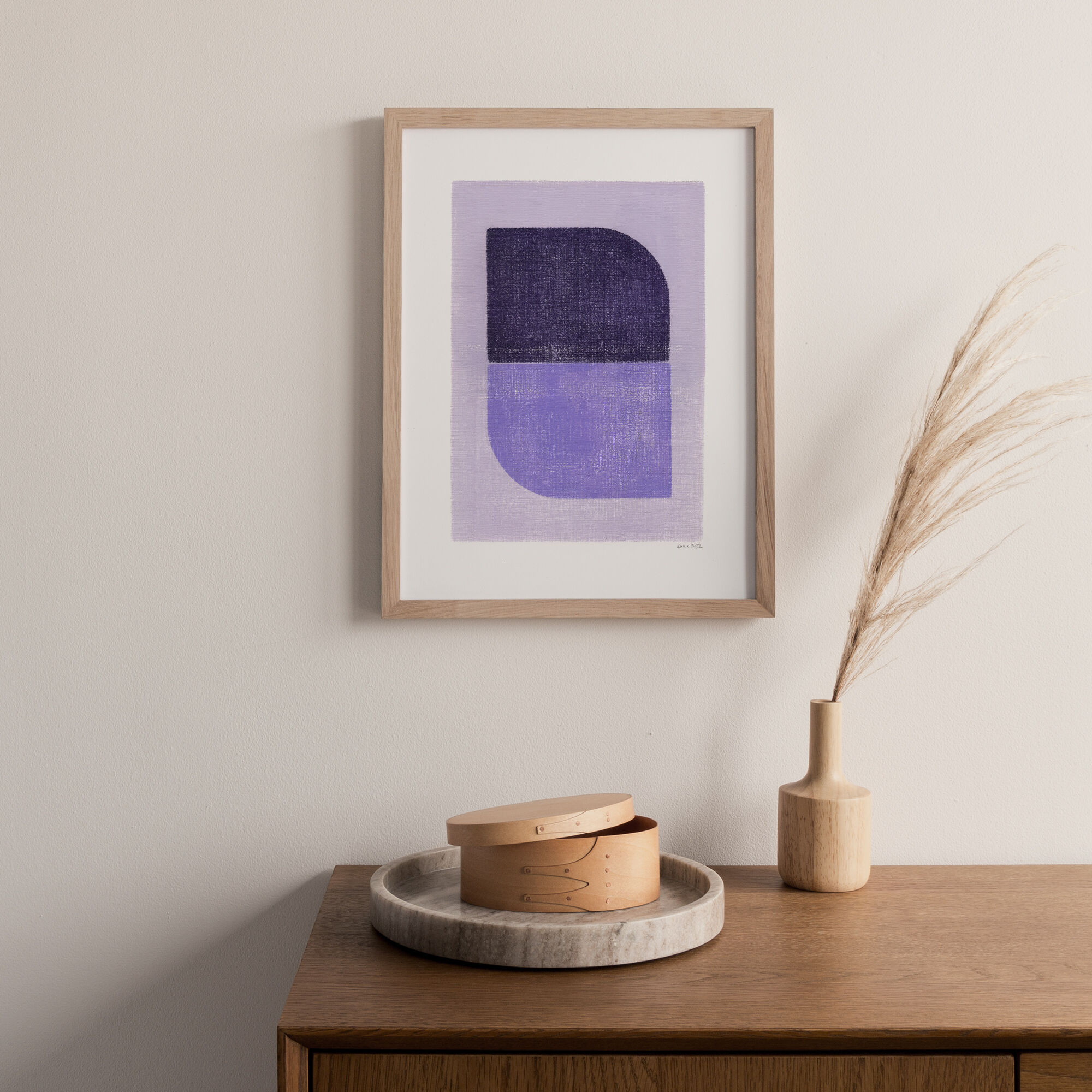 Abstract painting on paper 30x40 signed eawy