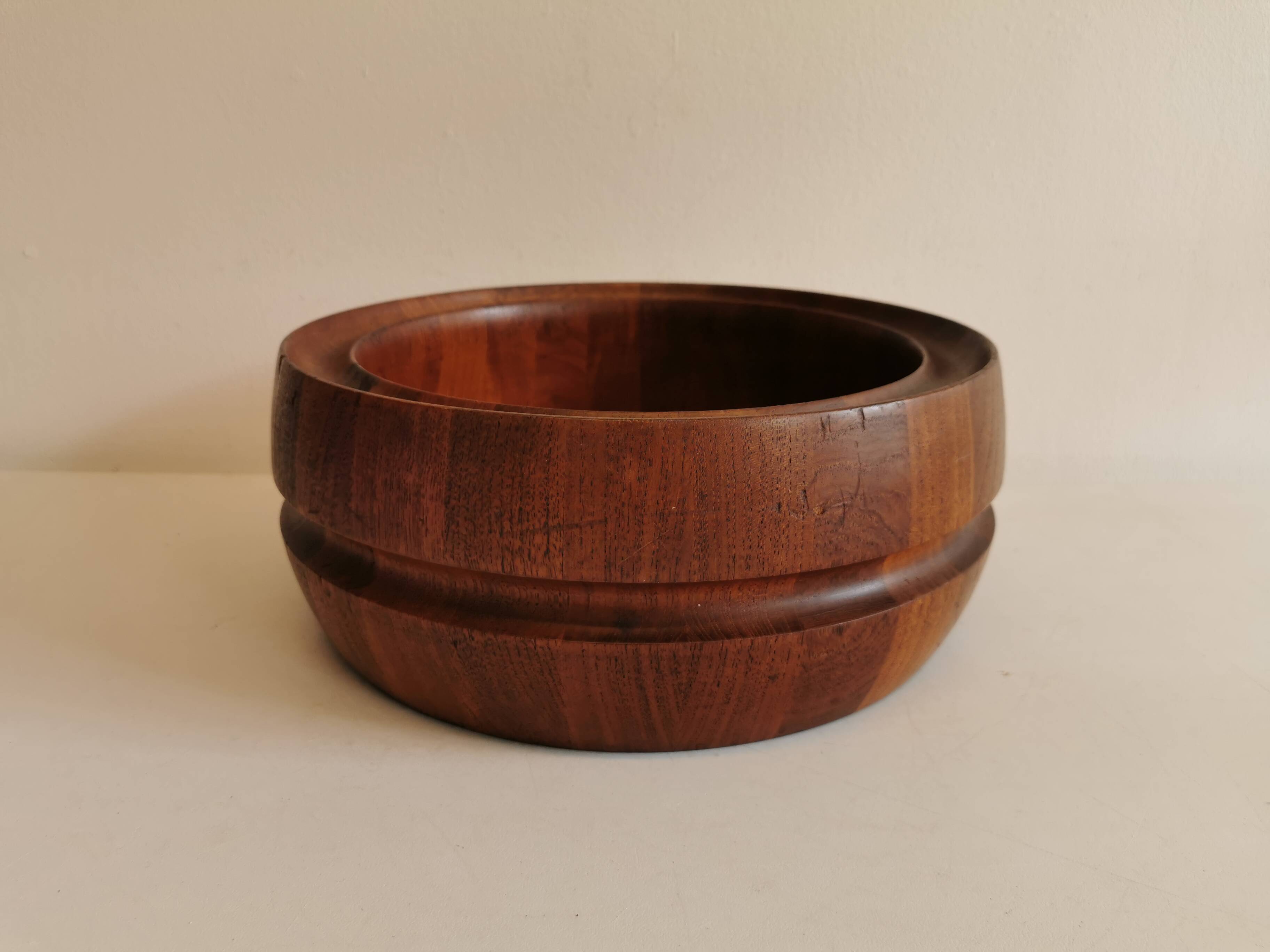 Huge Danish-designed bowl in solid teak.