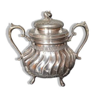 Vintage silver metal sugar bowl