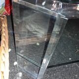 Modernist coffee table in glass and plexiglass altuglas design David Lange 1980