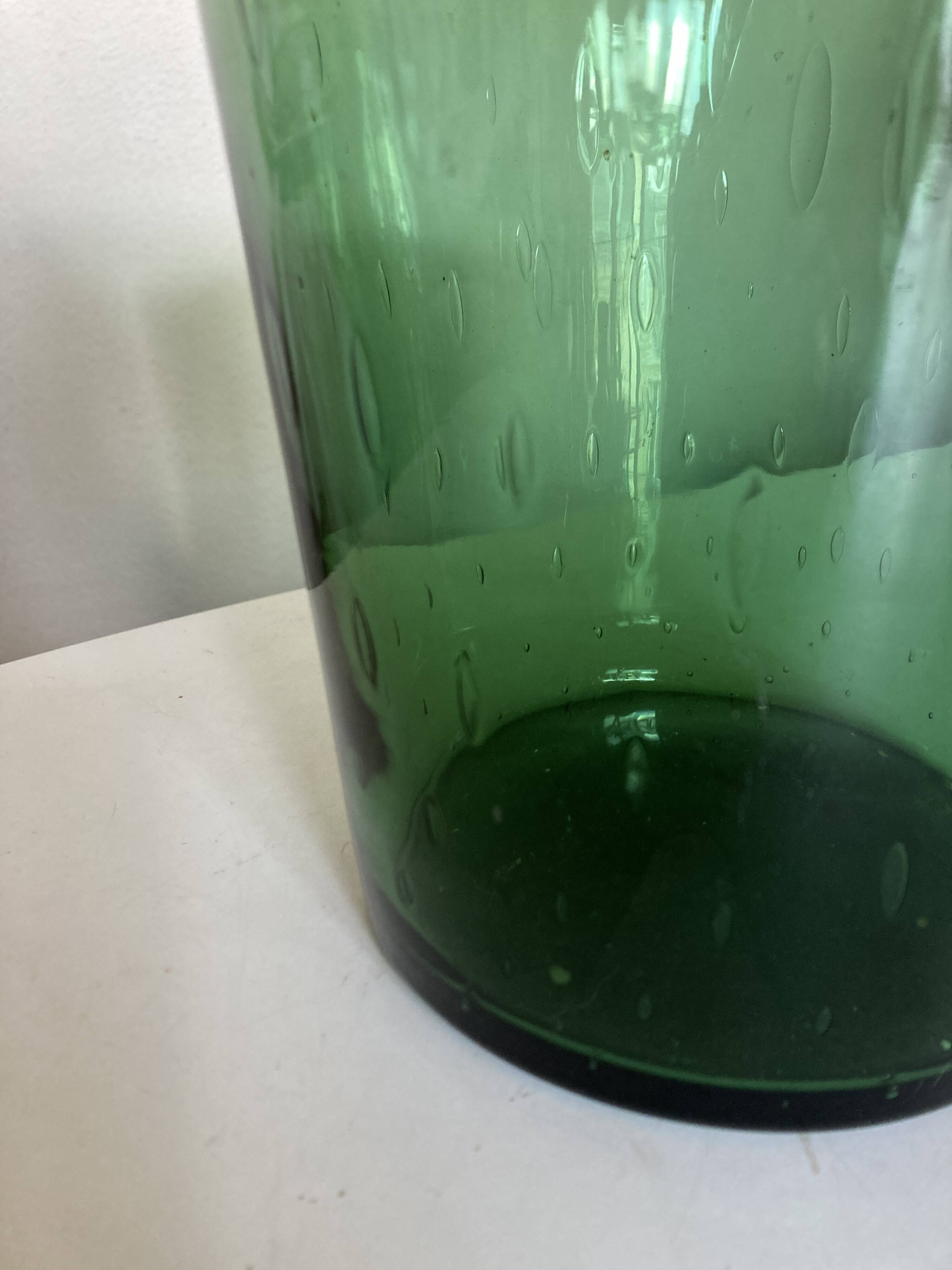 XXXL vase Italian work 1960 in bubble blown Empoli glass