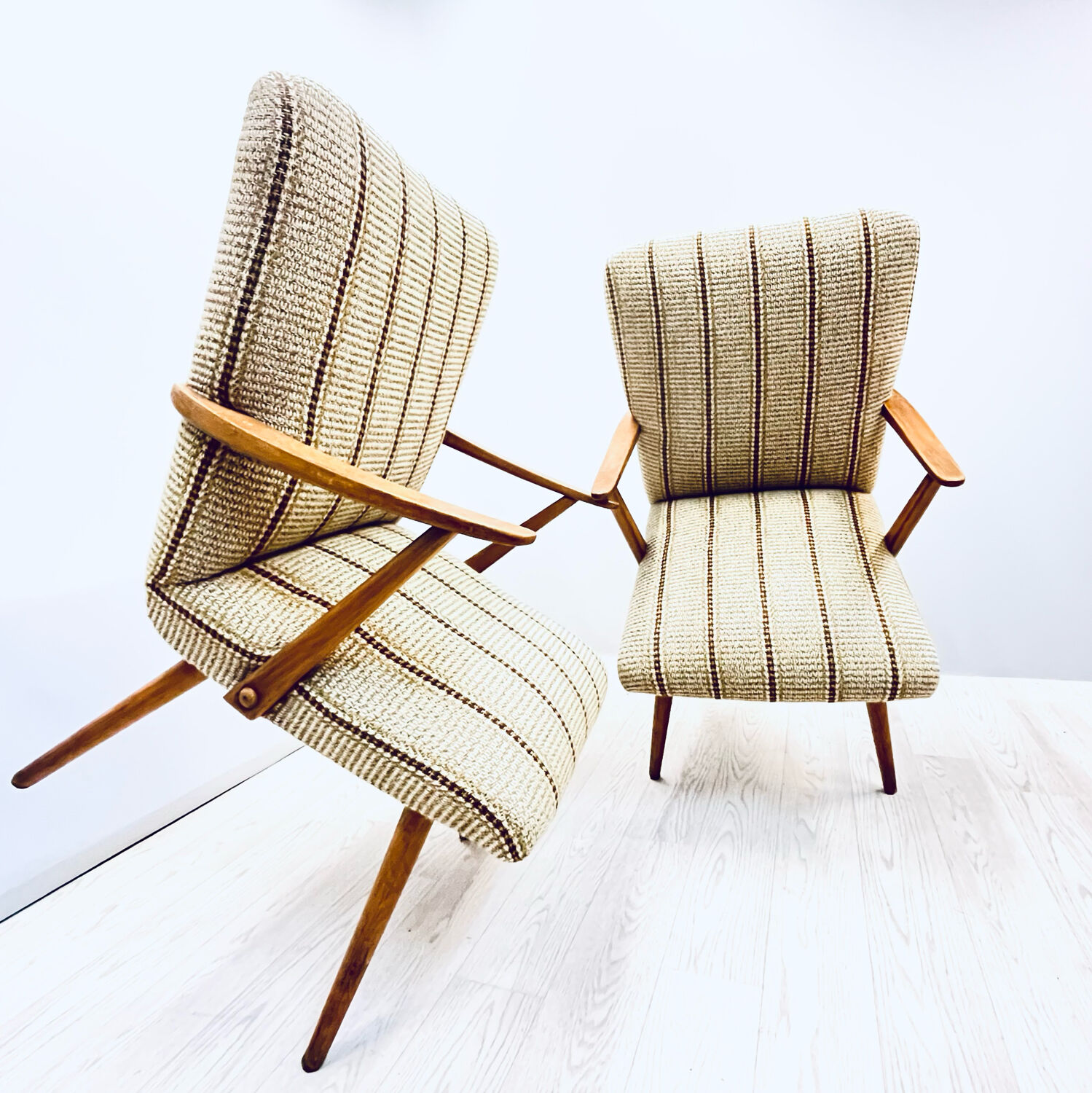 A pair vintage Cocktail chairs with stripes
