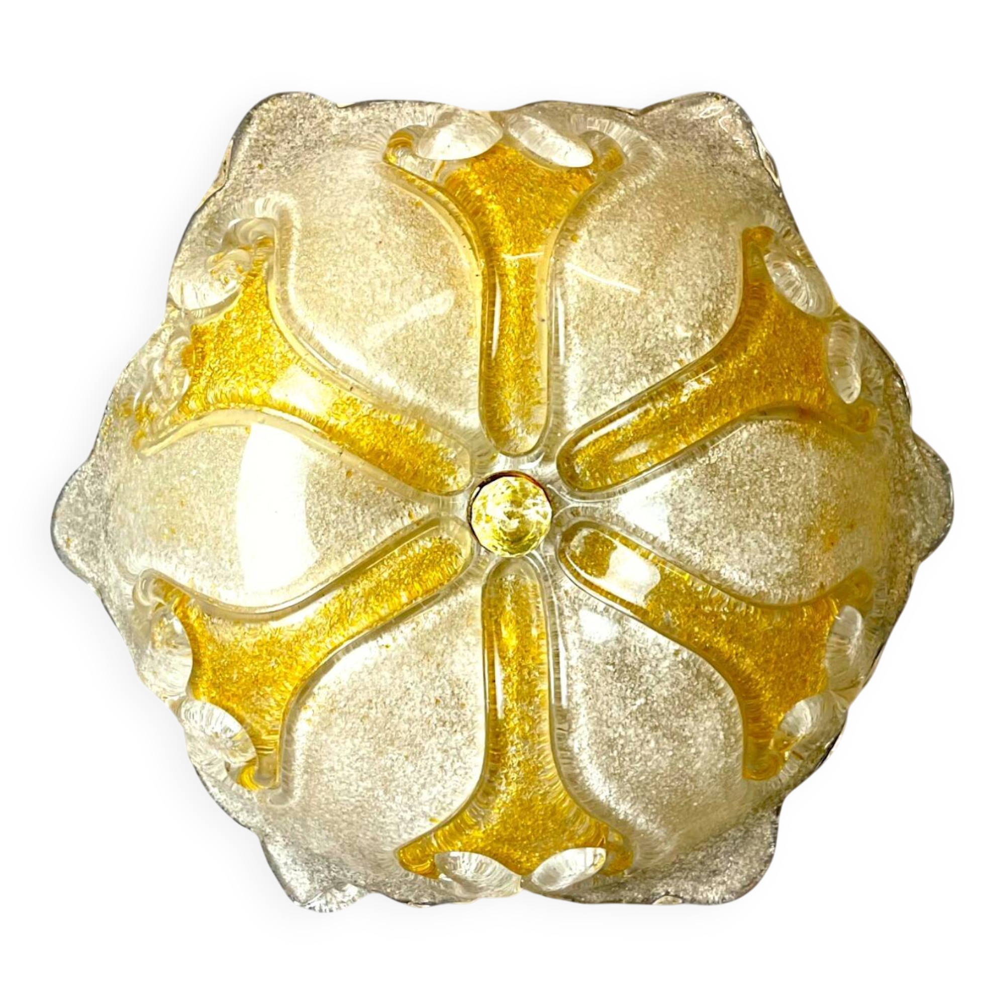 Murano glass effect flush mount light