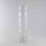 Cylindrical vase faceted crystal of the years 60/70
