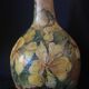 Beautiful bottle B old sandstone painted with floral motifs Folk art Puisaye