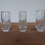 3 verres à shooter en verre bullé