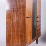 Restored Art Deco Bookcase Sideboard, Walnut, Revived Polish, Czech, 1920s