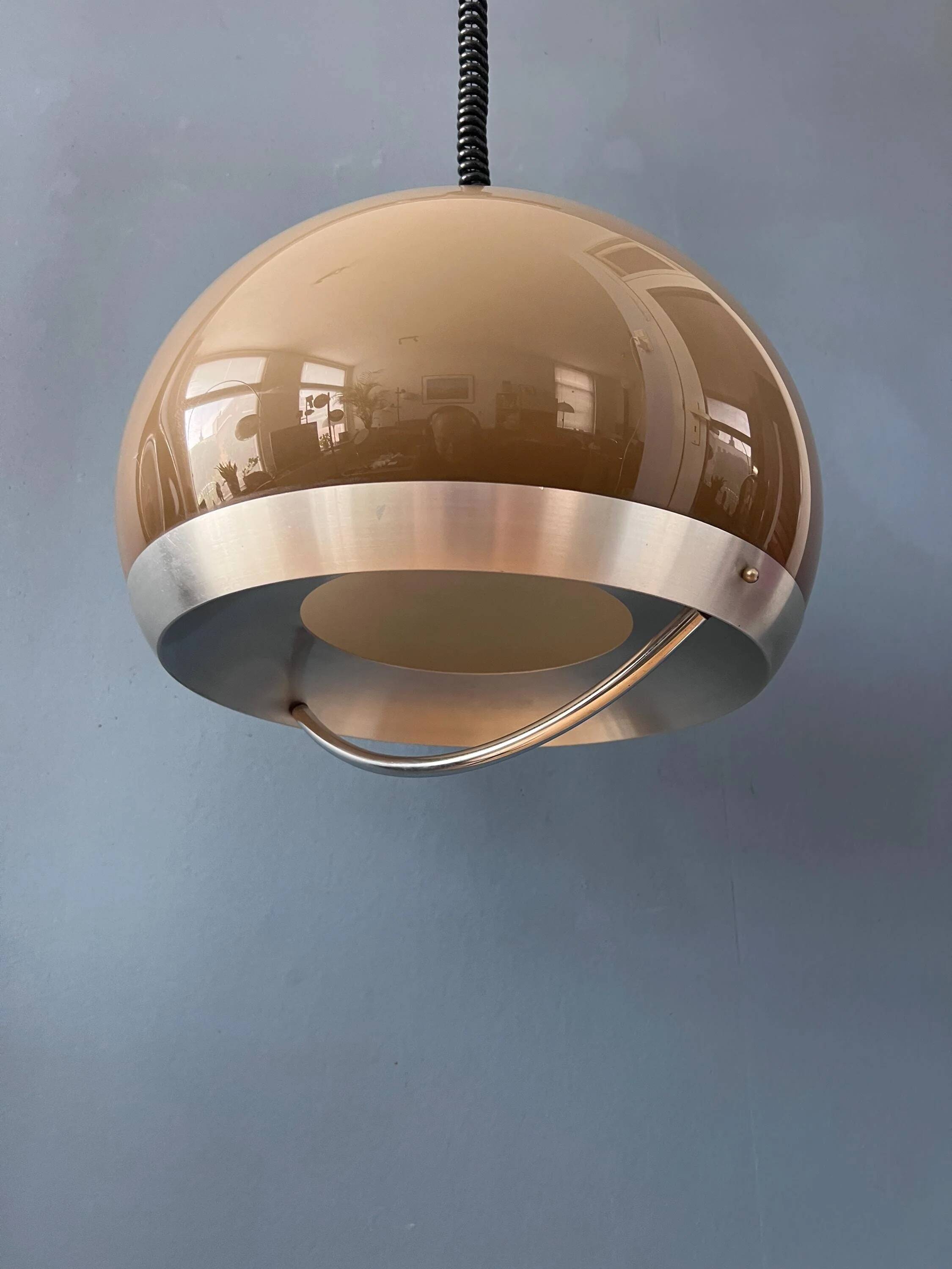 Vintage Space Age Dijkstra mushroom suspension, mid-century modern ceiling light.