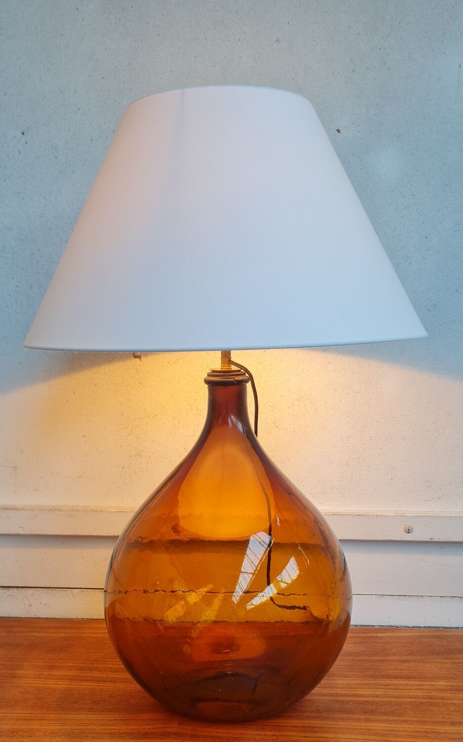 Vintage demijohn lamp
