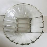Art Deco pressed moulded glass bowl made in France