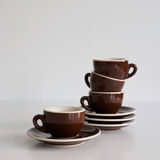 ACF chocolate brown espresso cup duo