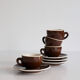 ACF chocolate brown espresso cup duo