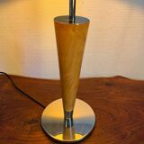 Art Deco table lamp in wood and silver metal