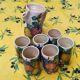 Sanguino Toledo Sangria Pitcher and Six Cylinder Glasses