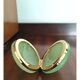 Boîte à bijoux italienne en albâtre ovale vert des années 1950