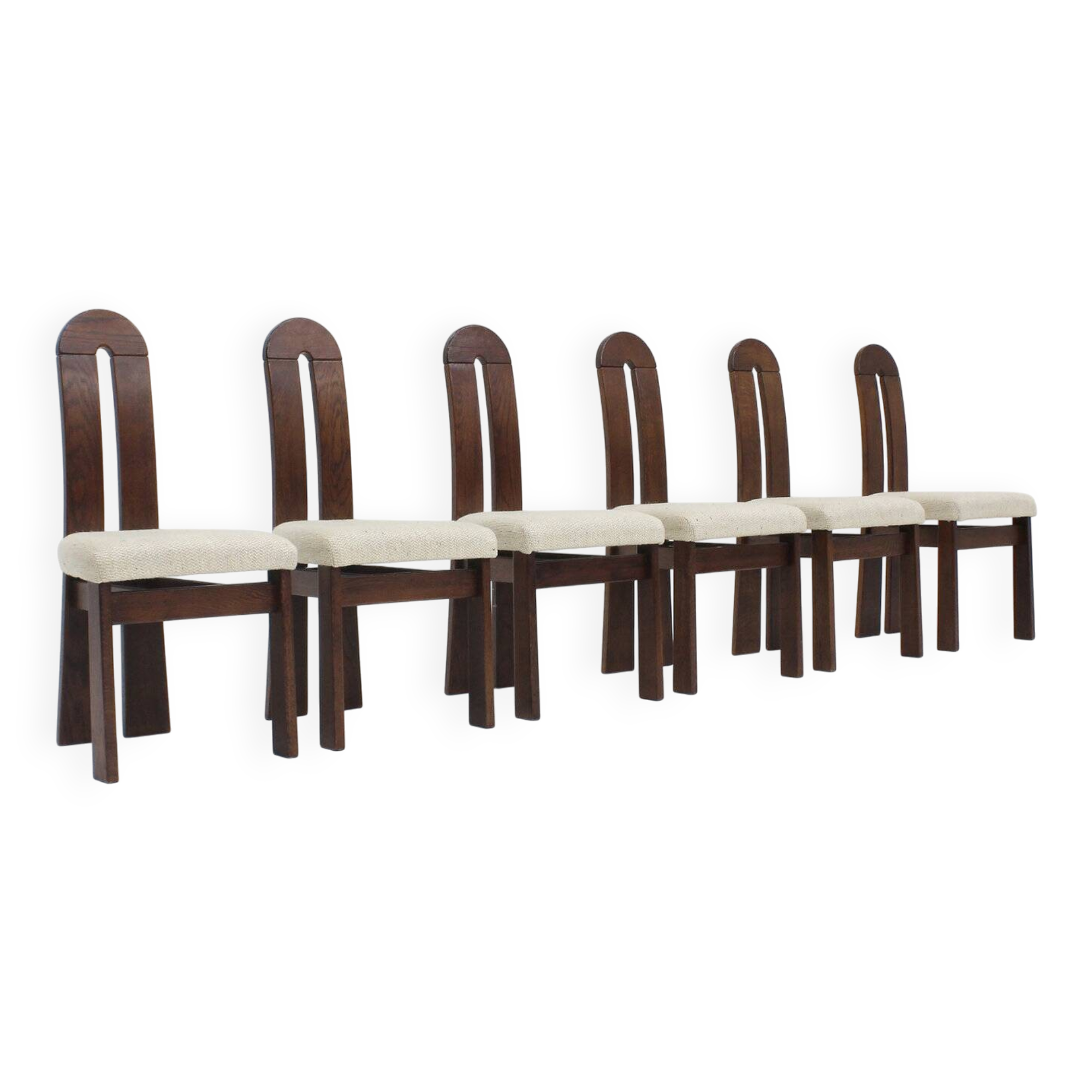 Vintage brutalist dining chairs, set of 6