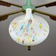 Mid-century chandelier with teak and Murano glass by Stilnovo, Italy, 1950s.