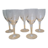 5 chiseled glass stems 1950