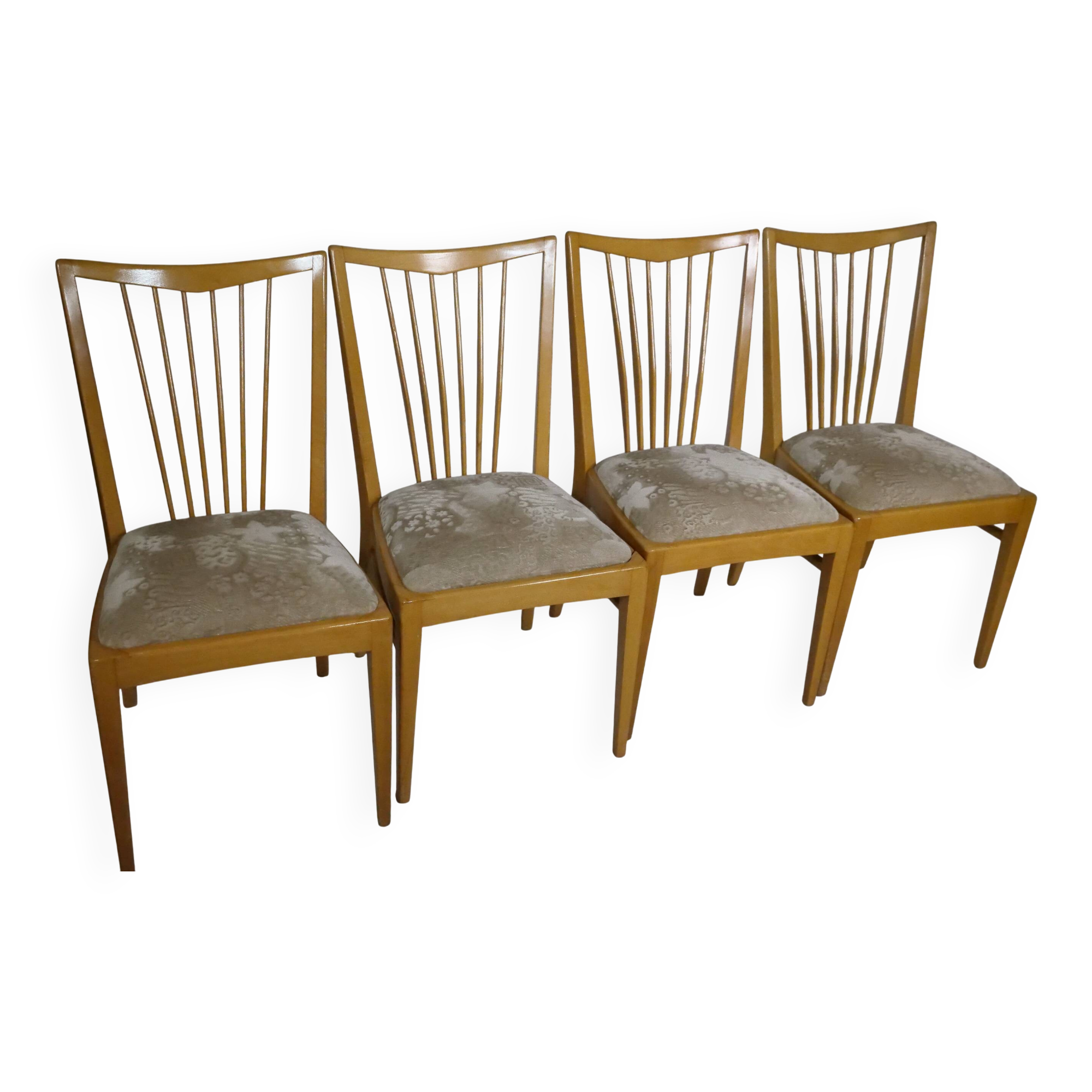Mid-Century Design Wooden Dining Chairs, Set of 4, 1960s