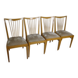 Chaises de salle à manger en bois au design du milieu du siècle, lot de 4, années 1960