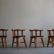 Ensemble de 4 fauteuils modernes norvégiens par Krogenæs, pin massif, années 1950
