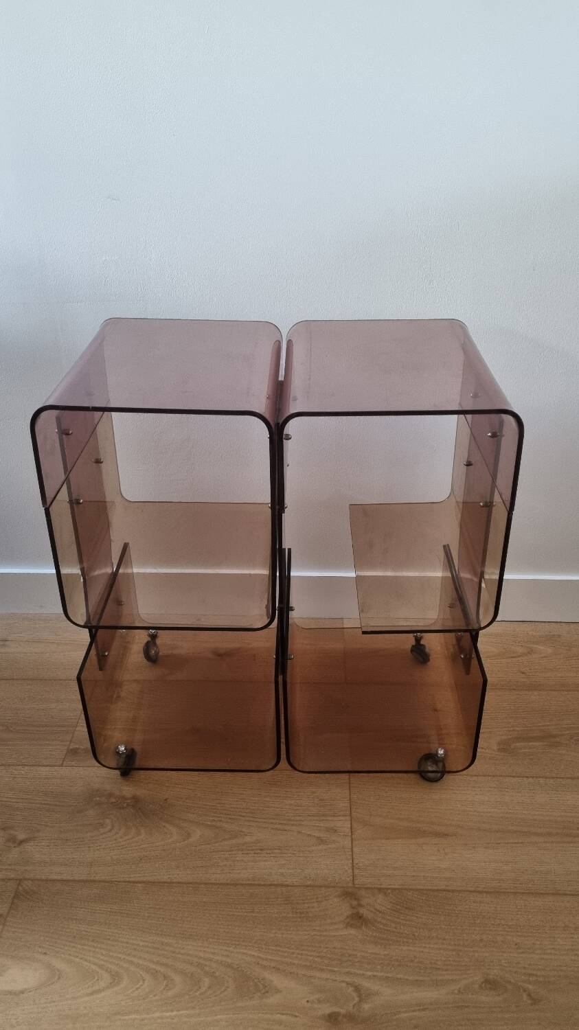 Vintage smoked plexiglass furniture