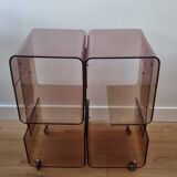 Meuble vintage plexiglas fumé