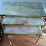 Tables in onyx and brass