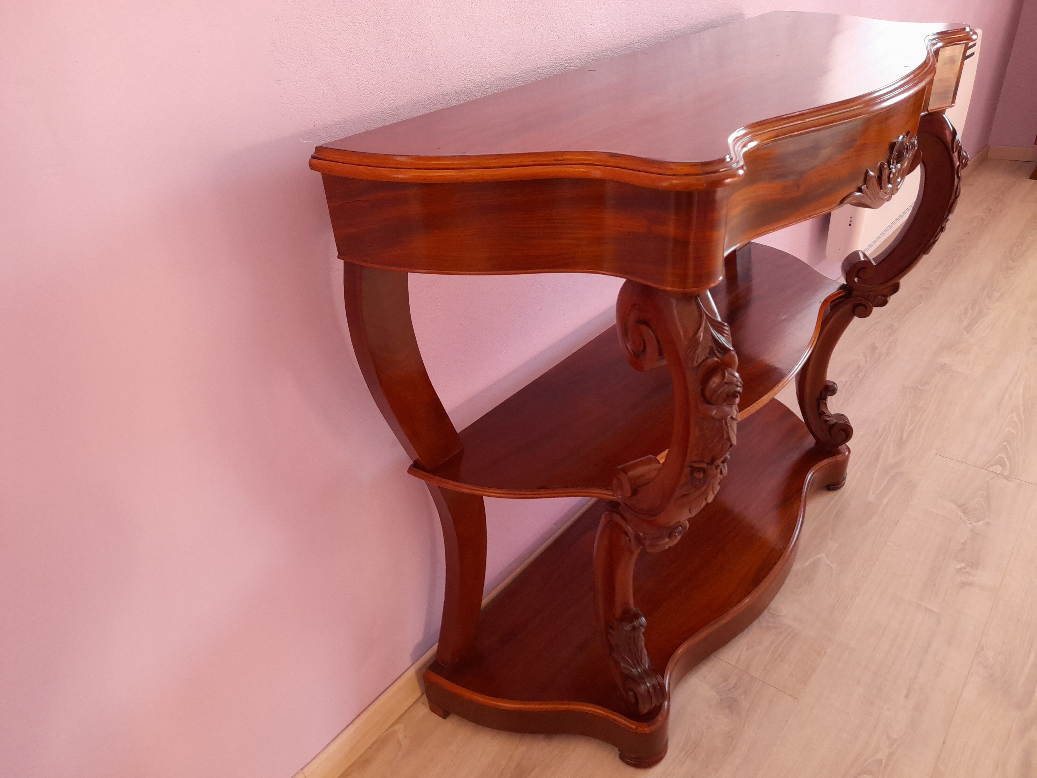 Serving console in mahogany style louis XV of Napoleon III period