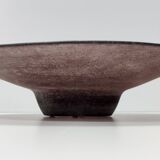 Postmodern Brown Scavo Glass Trinket Bowl or Centerpiece, Italy