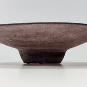 Postmodern Brown Scavo Glass Trinket Bowl or Centerpiece, Italy