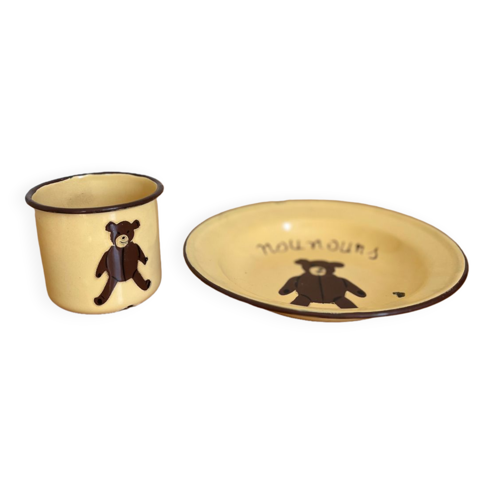 Vintage enameled sheet metal plate