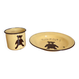 Vintage enameled sheet metal plate