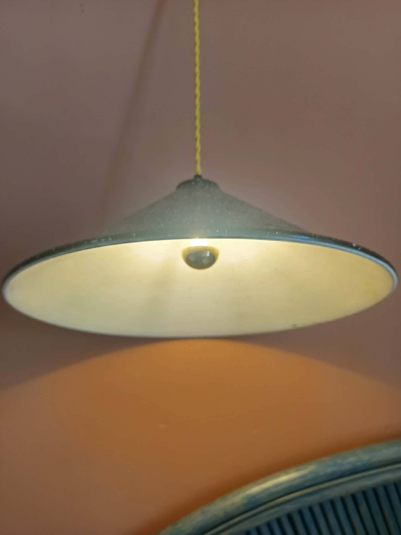 Large vintage industrial sheet metal pendant light 39 cm