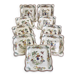 9 anciennes assiettes - dessert
