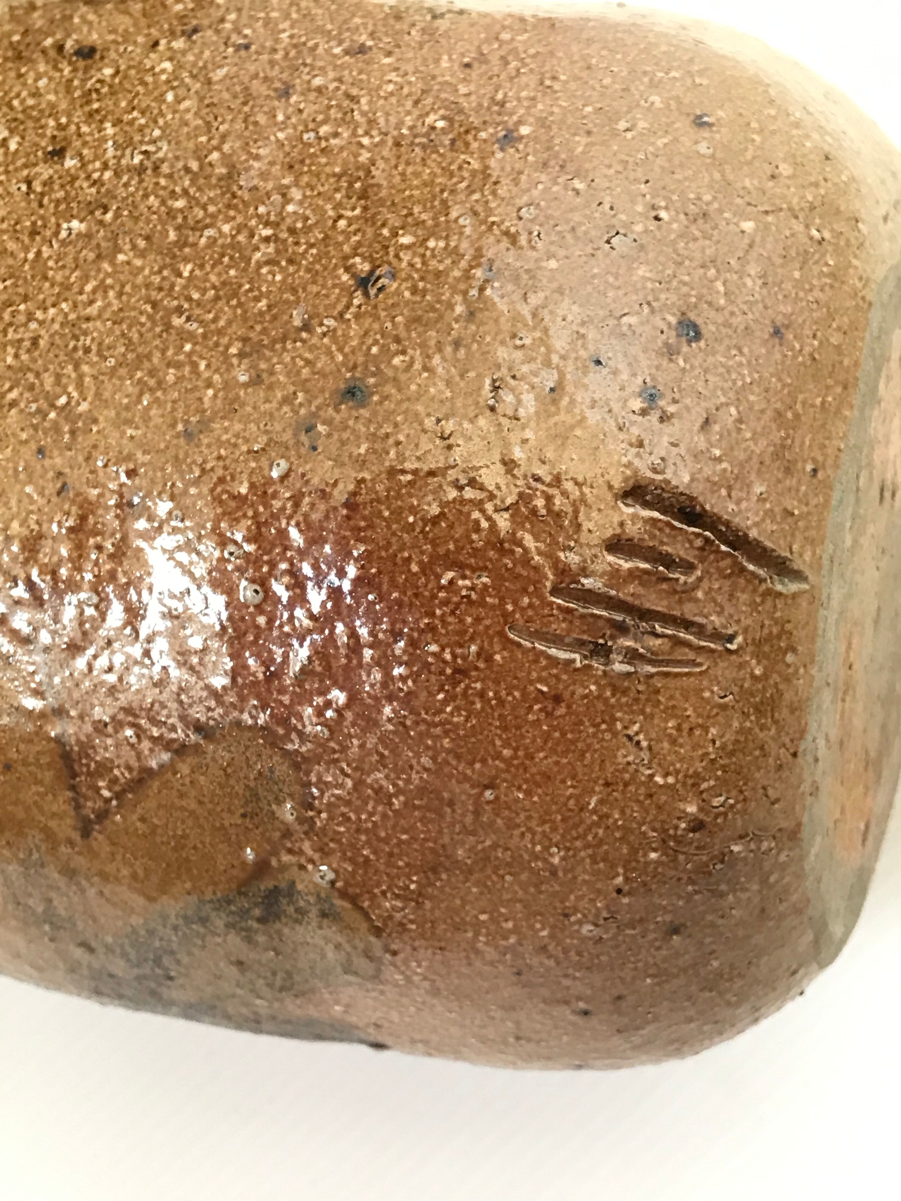 Glazed sandstone vase