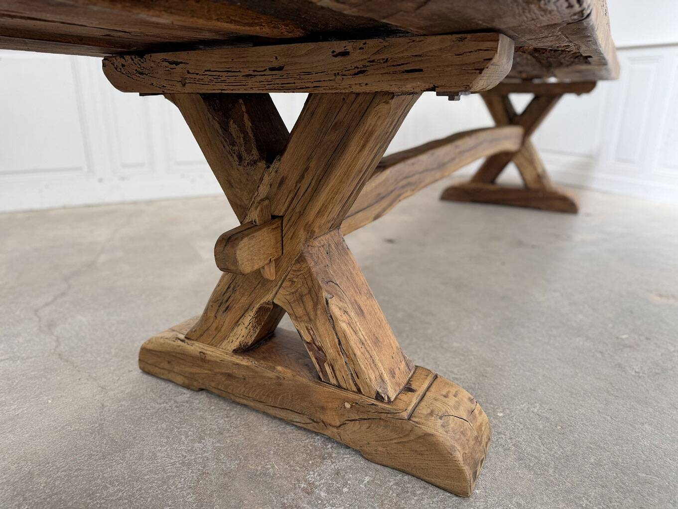 Oak table, monastery-style table.