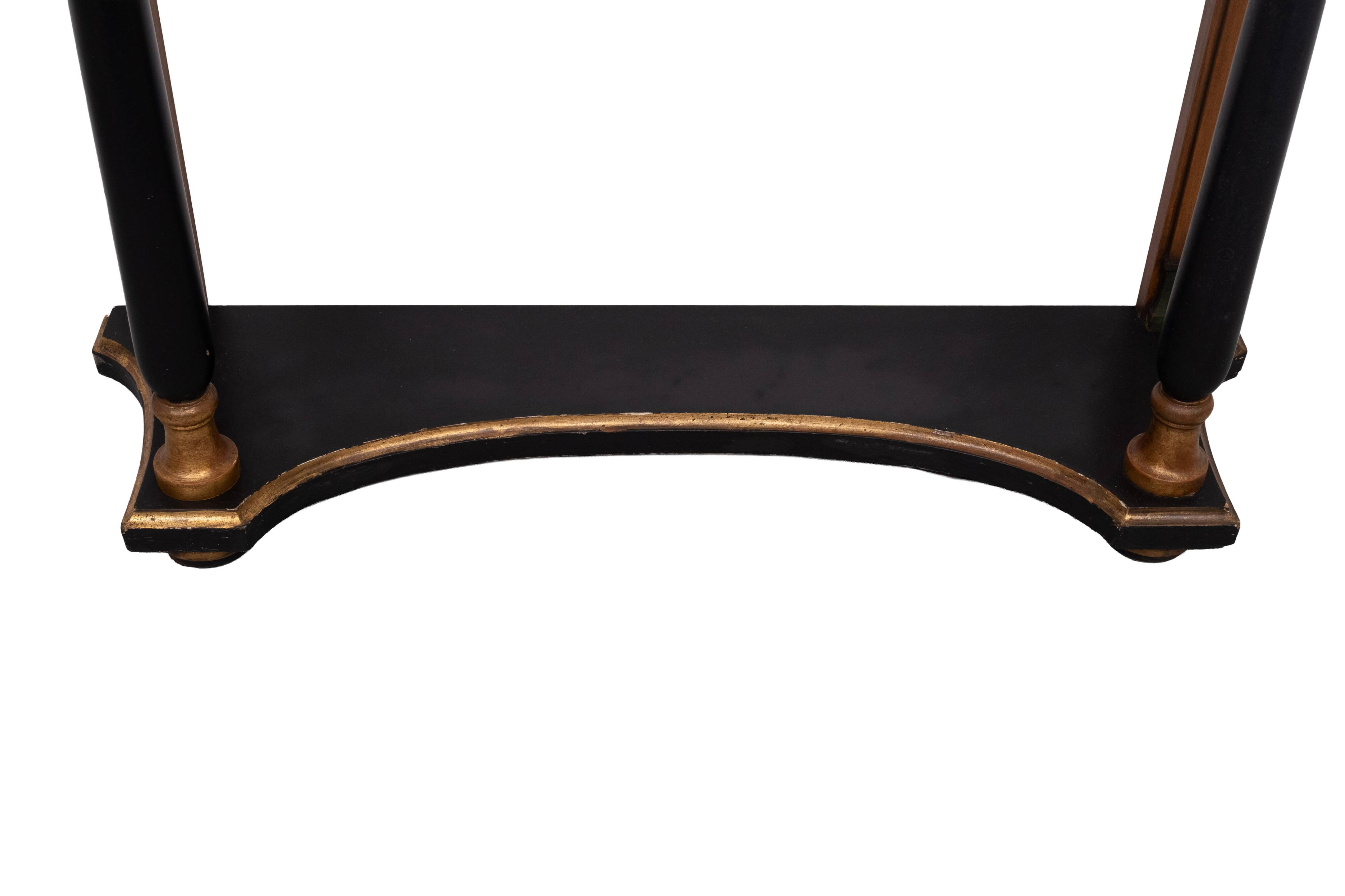 Elegant Italian Console Table, Black Marble Top, 1950s Empire Revival