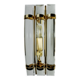 Applique venini, verre courbé demi-lune, murano, italie, 1970