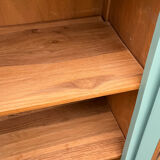 Vintage grey-green glass cabinet from the 1960s.