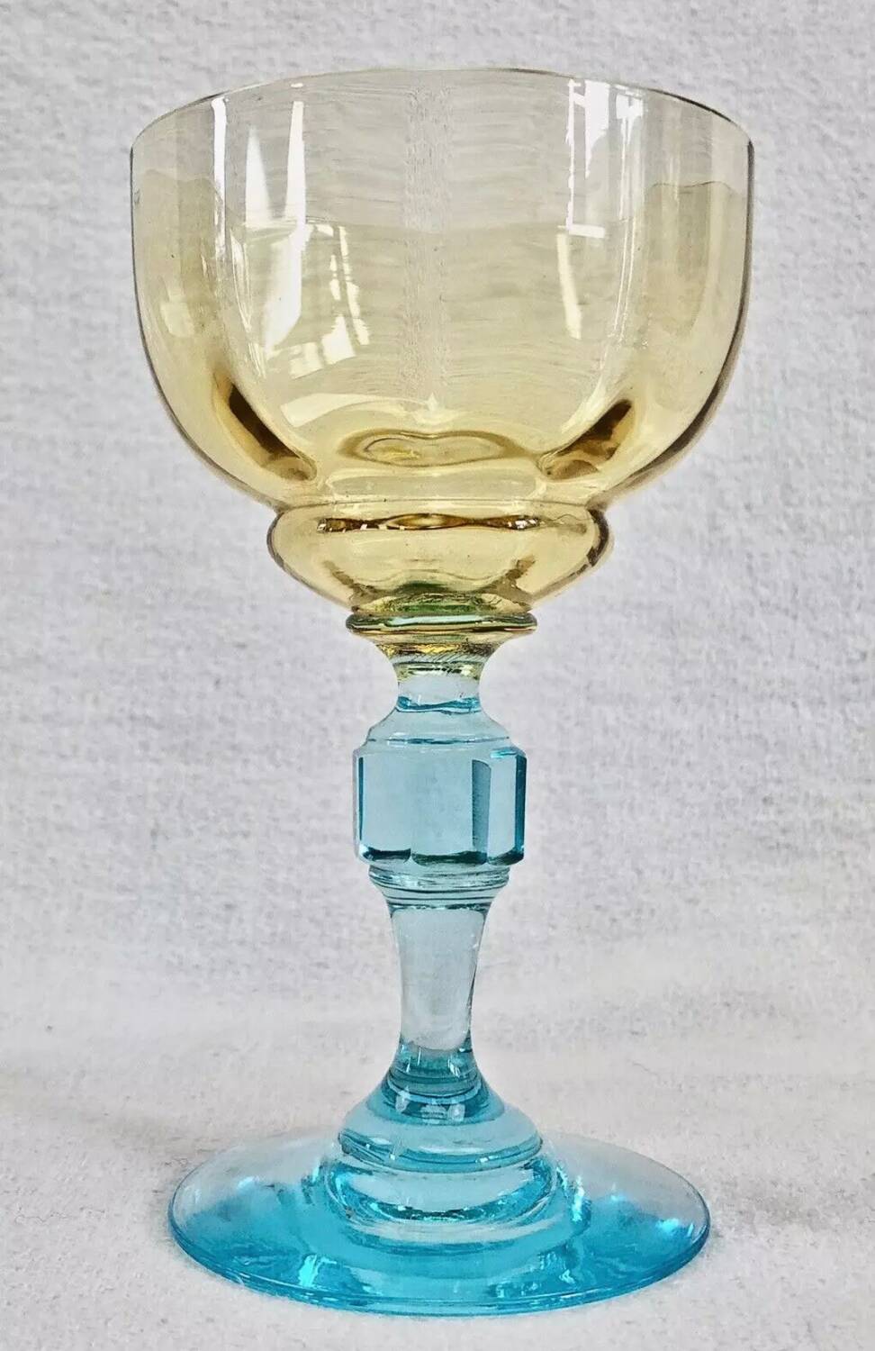 6 anciens verres à vin eau bicolores George Sand
