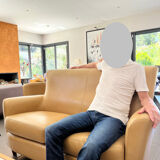 Sofa 2 places camel leather brand DUVIVIER