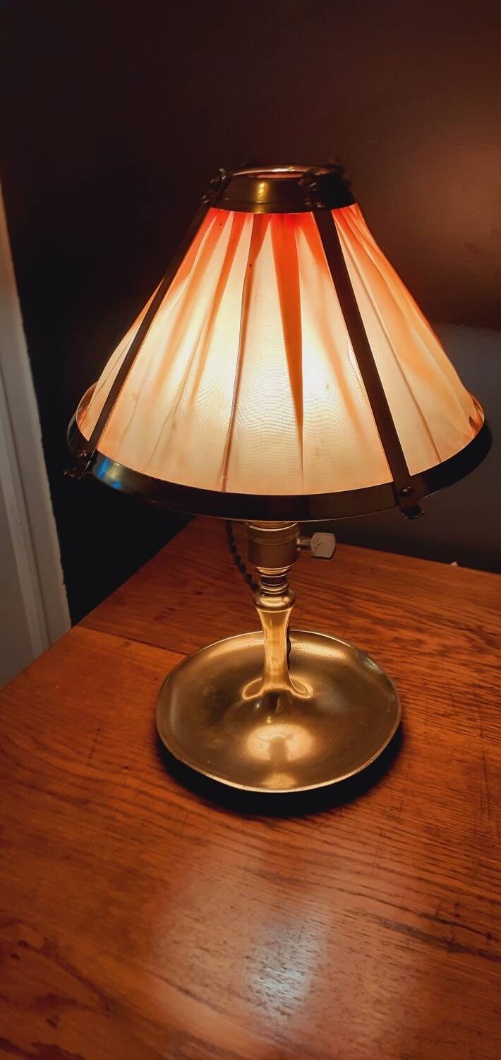 Lamp, Art Nouveau pocket, bronze noodle
