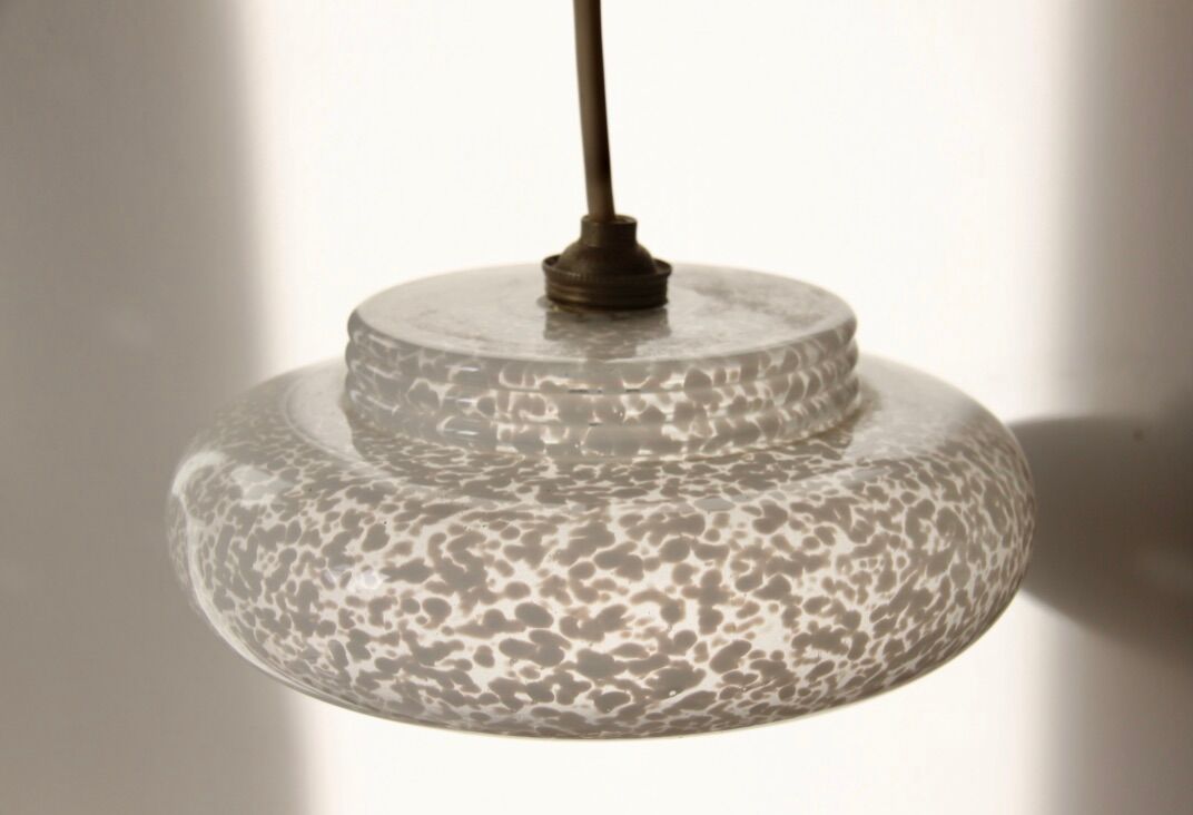 Lustre glass clichy white 50s