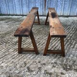 Pair of antique oak benches