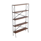 Vintage self-supporting teak and metal shelf 1960