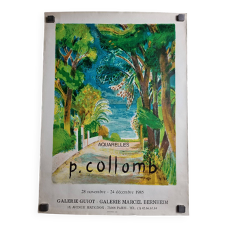 Original vintage lithograph poster after Paul Collomb, Le chemin de la mer, 1985, 54 x 75 cm