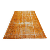 Orange vintage overdyed rug