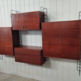 Scandinavian modular teak bookcase shelving system