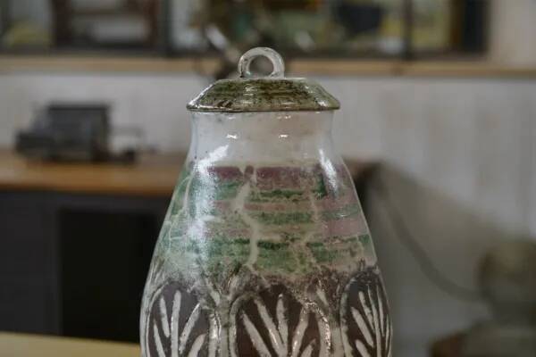 Large brutalist ceramic vase attributed to Albert Thiry 1950s